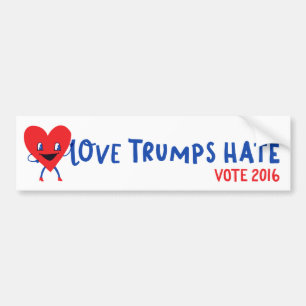 Love Trumps Hate Bumper Sticker