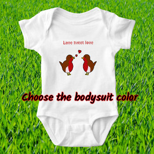 Love tweet love robins baby bodysuit