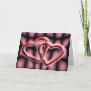 Love Two Hearts Interwined Valentines Blank Inside Holiday Card