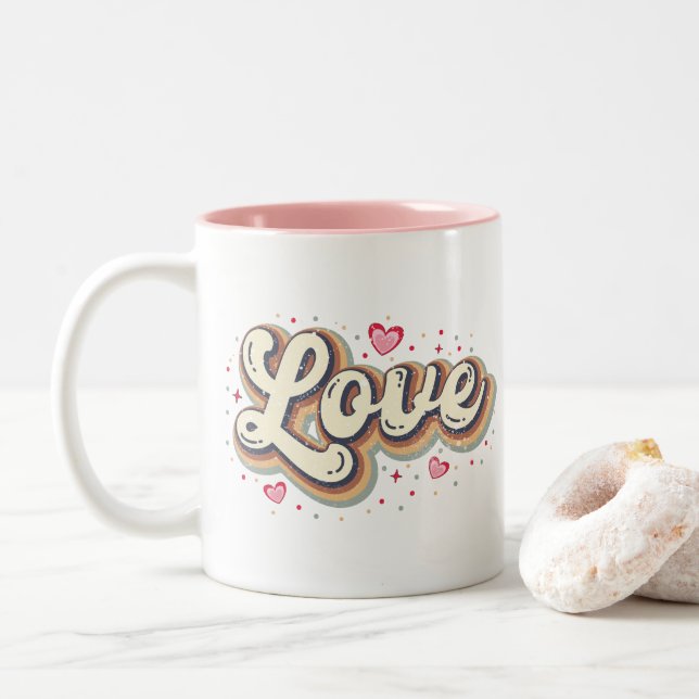 Love Two-Tone Coffee Mug (With Donut)