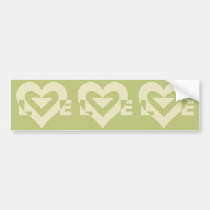 Love Two-Tone Sage Green Bumper Sticker