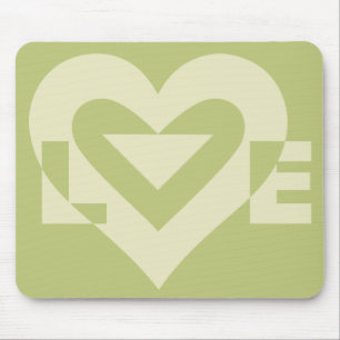 Love Two-Tone Sage Green Mouse Pad
