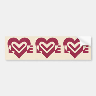 Love Two-Tone Wine Purple Bumper Sticker