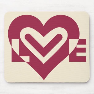 Love Two-Tone Wine Purple Mouse Pad