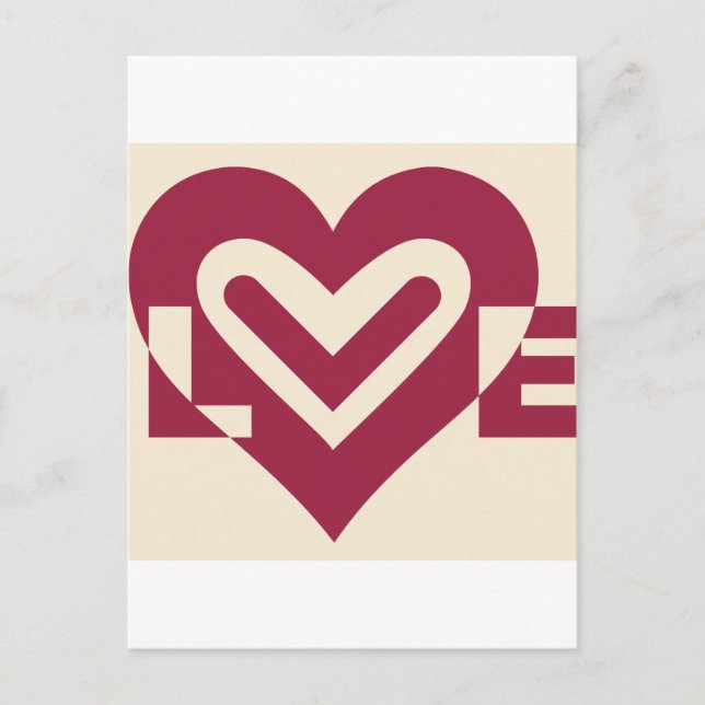 Love Two-Tone Wine Purple Postcard (Front)