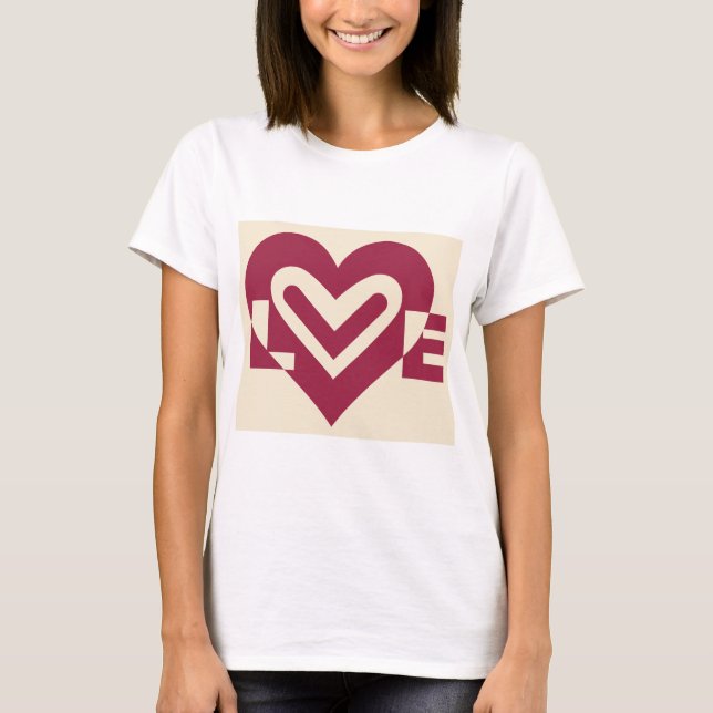 Love Two-Tone Wine Purple T-Shirt (Front)