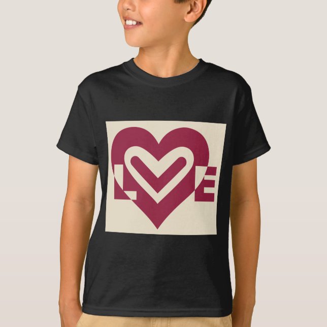 Love Two-Tone Wine Purple T-Shirt (Front)