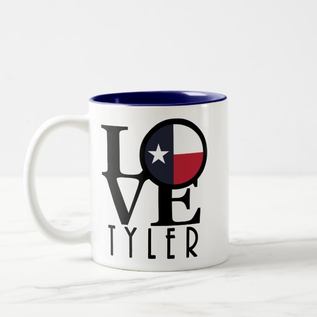 LOVE Tyler Texas 11oz Two-Tone Coffee Mug (Left)
