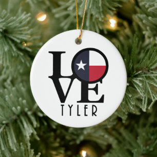 LOVE Tyler Texas Ceramic Ornament