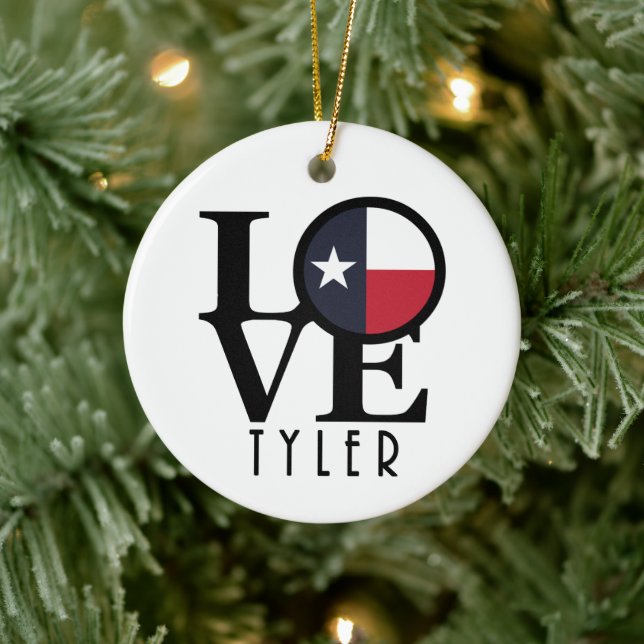 LOVE Tyler Texas Ceramic Ornament (Tree)