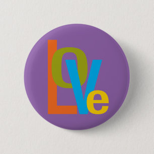 Love typographic 60s style 2 inch round button
