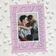 Love Typographie Carte Saint Valentin - Lavande