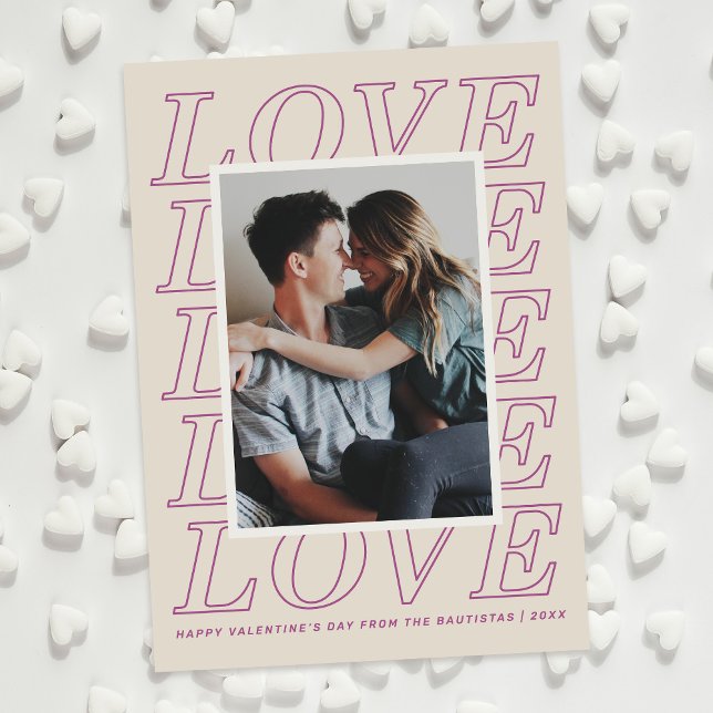 Love Typographie Carte Saint Valentin - Violet (Créateur téléchargé)