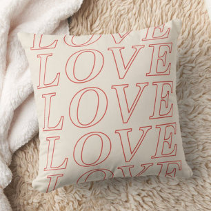 Love Typographie Saint Valentin Coussin - Rouge