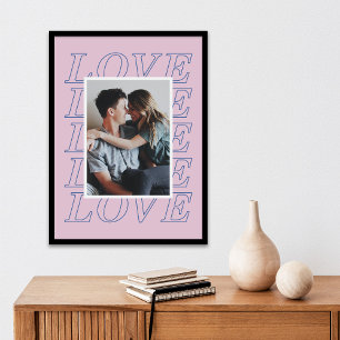 Love Typographie Valentine's Day Poster - Lavender