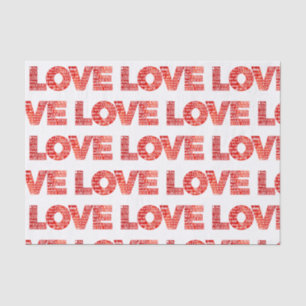 Love Typography 1 Corinthians 13 Pattern Red Tissue Paper