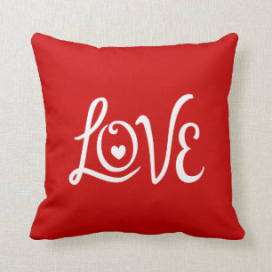 LOVE Typography Art Throw Pillow