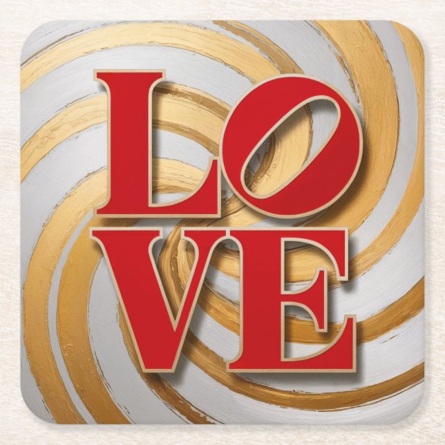 LOVE Typography Coaster Set (Front)
