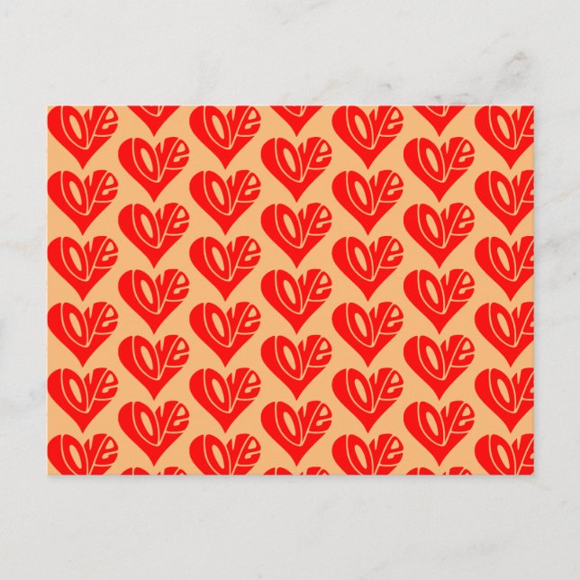 Love Typography in Heart Shape Postcard (Front)