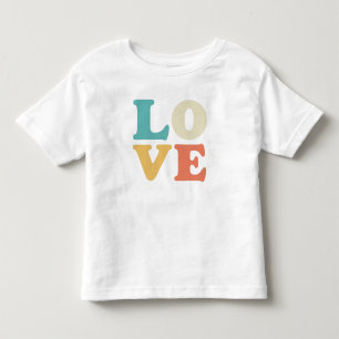 Love Typography Retro Colour Square Toddler T-shirt