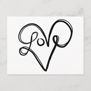 Love Typography Text Art Postcard