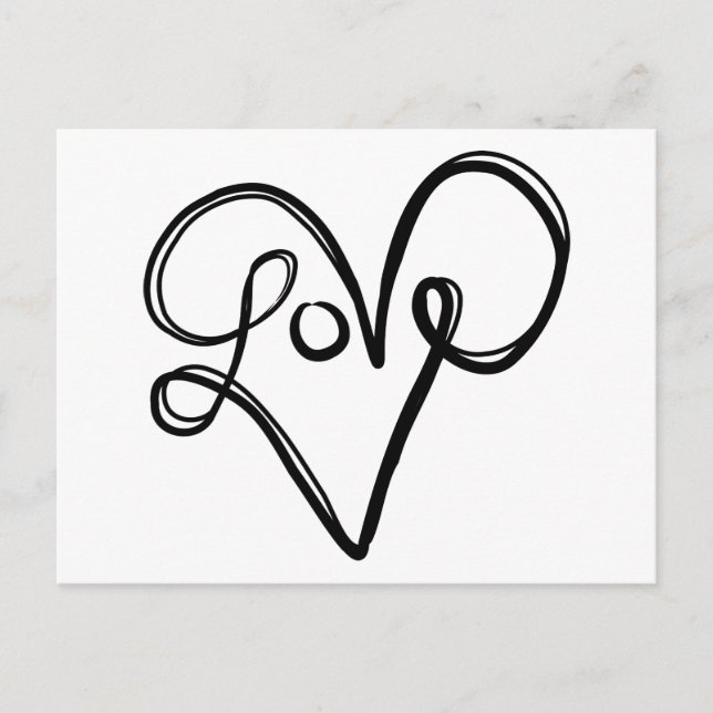 Love Typography Text Art Postcard (Front)