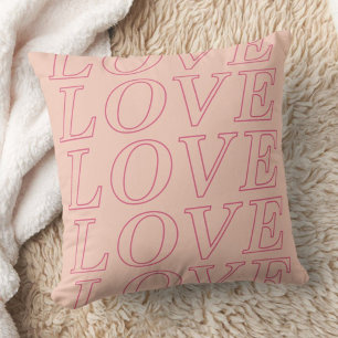Love Typography Valentine's Day Pillow - Peach