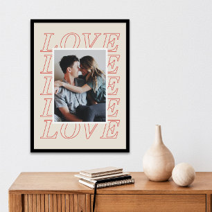 Love Typography Valentine's Day Poster - Red