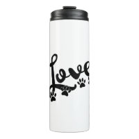 Love Typography With Dog Paw Prints