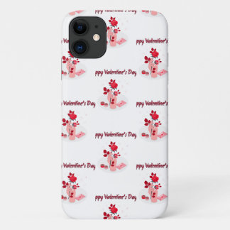 Love Typography with Hand and Rose  iPhone 11 Case