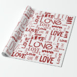 LOVE! Typography Wrapping Paper<br><div class="desc">A Love Typography wrapping paper. A perfect gift for Valentines Day,  Date night,  Birthday,  Anniversary,  wedding or just because.  Personalize it by change the word 'love' to fit your needs.</div>