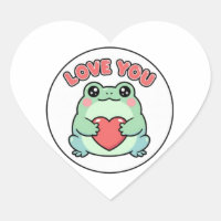 Love U Frog Sticker Cute Heart Eyes Frog Romantic 