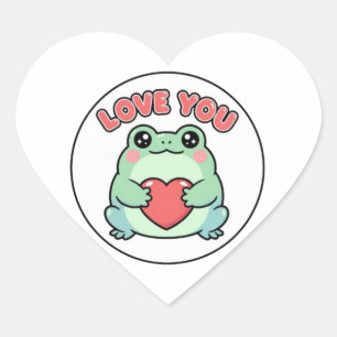 Love U Frog Sticker Cute Heart Eyes Frog Romantic 