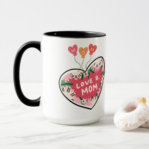 Love U. Mom : mug Cœur Floral