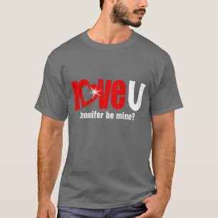 Love U name be my ask white red men's t-shirt