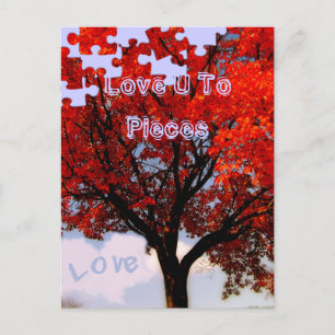 Love U to Pieces Valentines Day Postcard