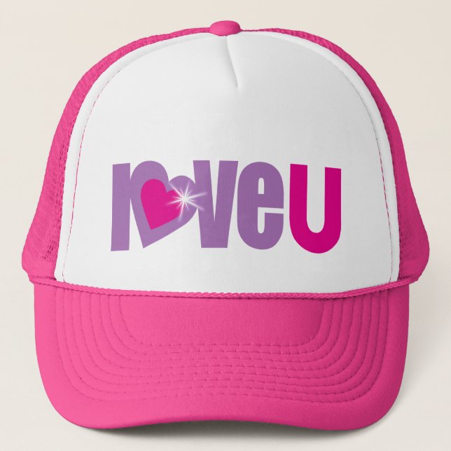 "love u" violet, rose & blanc festival casquette / (Devant)