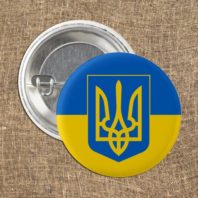 Love Ukraine & Ukrainian Flag fashion / sports fan 1 Inch Round Button (Creator Uploaded)