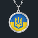 Love Ukraine & Ukrainian Flag fashion / sports fan Silver Plated Necklace<br><div class="desc">Necklace (fashion): Ukraine,  Emblem & Ukrainian Flag fashion design - love my country,  travel,  holiday,  country patriots / sports fans</div>