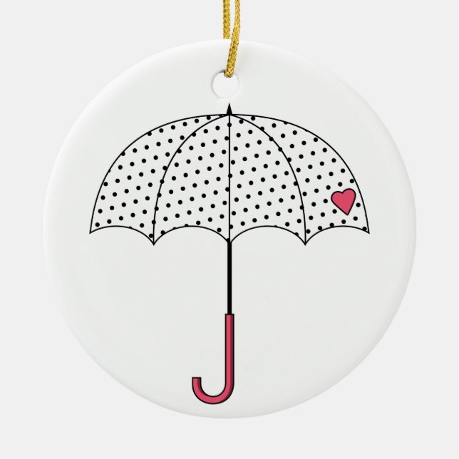Love Umbrella Ceramic Ornament (Front)