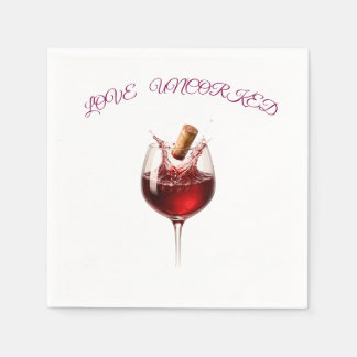 Love Uncorked Elegant Wine Splash Paper Napkins