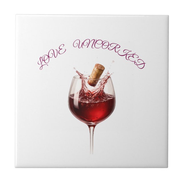 Love Uncorked Elegant Wine Splash Paper Napkins Tile (Front)