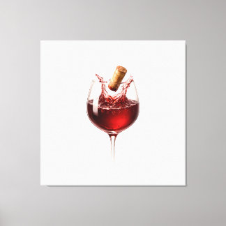 Love Uncorked Elegant Wine Splash Wedding Gift Canvas Print