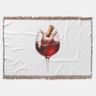 Love Uncorked Elegant Wine Splash Wedding Gift Throw Blanket