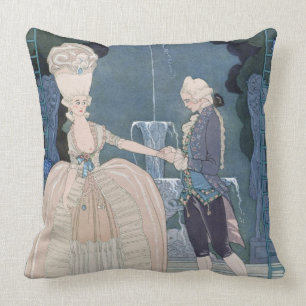 Love under the Fountain, illustration for 'Fetes G Throw Pillow