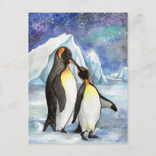 Love Under the Stars - Penguin Lovers Postcard