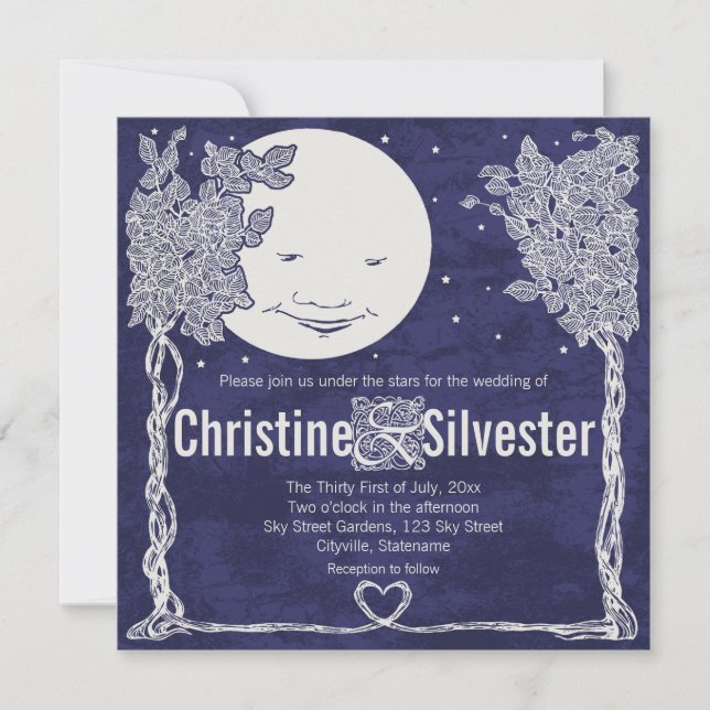 Love Under the Stars, wedding Invitation (Front)