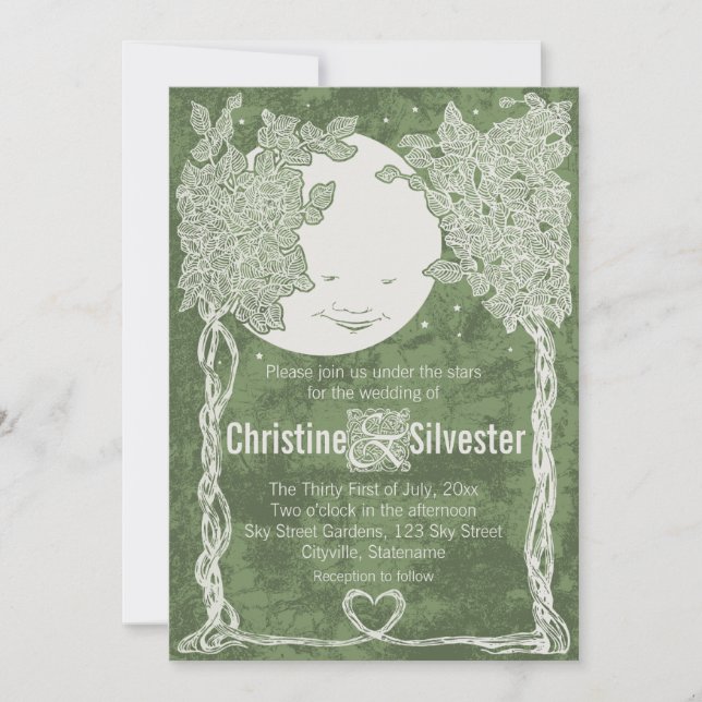 Love Under the Stars, wedding Invitation (Front)