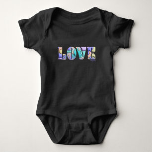 LOVE Unique 3D Modern Graphic, Cool Black Baby Bodysuit