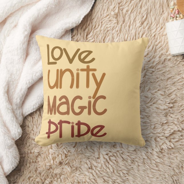 Love Unity Magic Pride Black  Throw Pillow (Blanket)